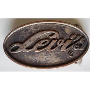 Vintage Levi's Oval Belt Buckle 3.5" x 2" Unisex Classic Casual Retro Metal